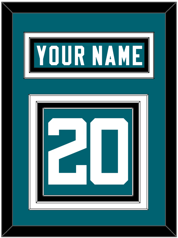 Jacksonville Nameplate & Number (Back) - Home Teal - Triple Mat 3
