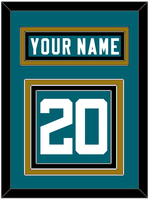 Jacksonville Nameplate & Number (Back) - Home Teal - Triple Mat 4