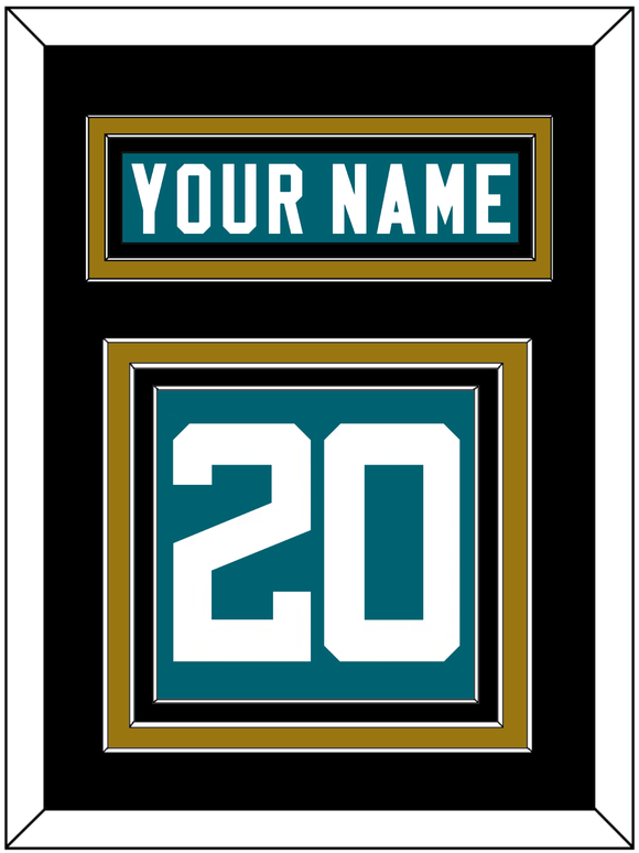Jacksonville Nameplate & Number (Back) - Home Teal - Triple Mat 5