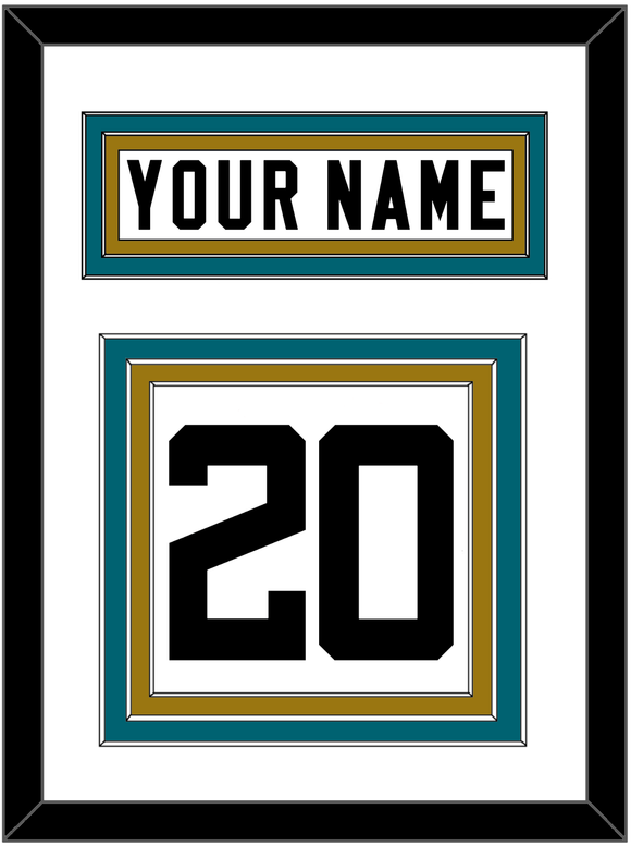 Jacksonville Nameplate & Number (Back) - Road White - Triple Mat 1