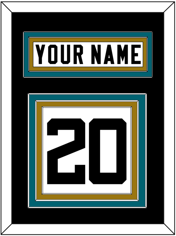 Jacksonville Nameplate & Number (Back) - Road White - Triple Mat 4