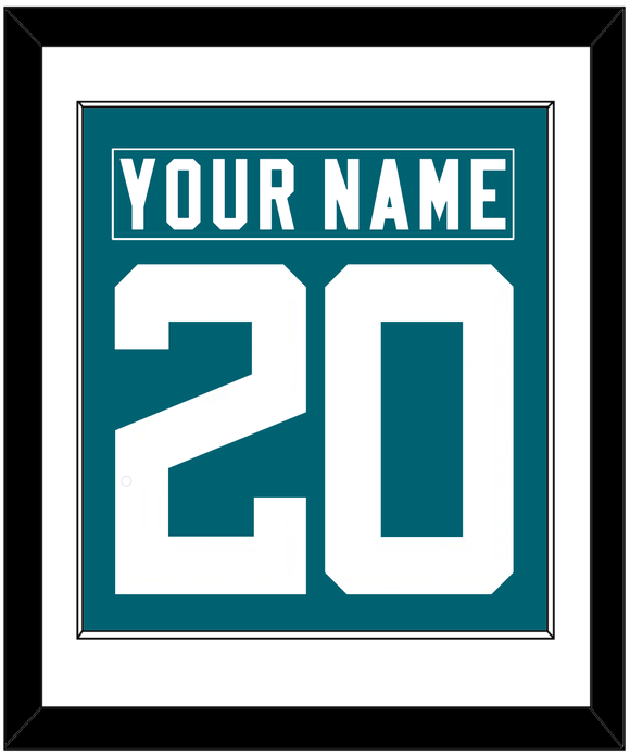 Jacksonville Nameplate & Number (Back) Combined - Home Teal - Single Mat 1