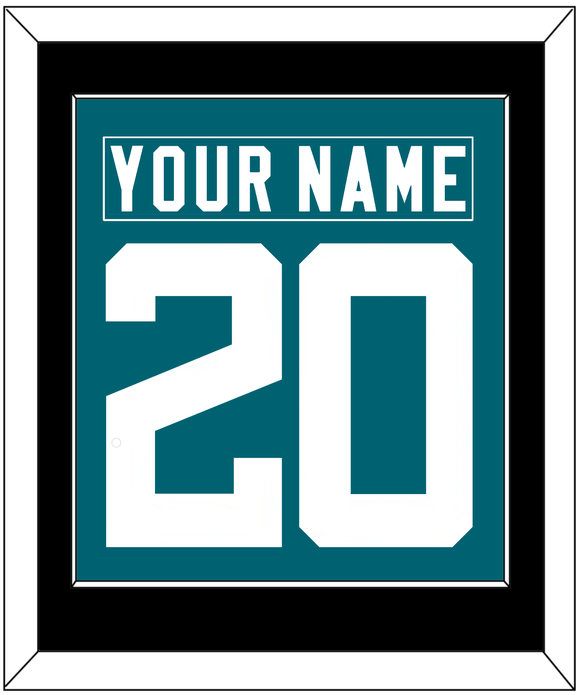 Jacksonville Nameplate & Number (Back) Combined - Home Teal - Single Mat 2