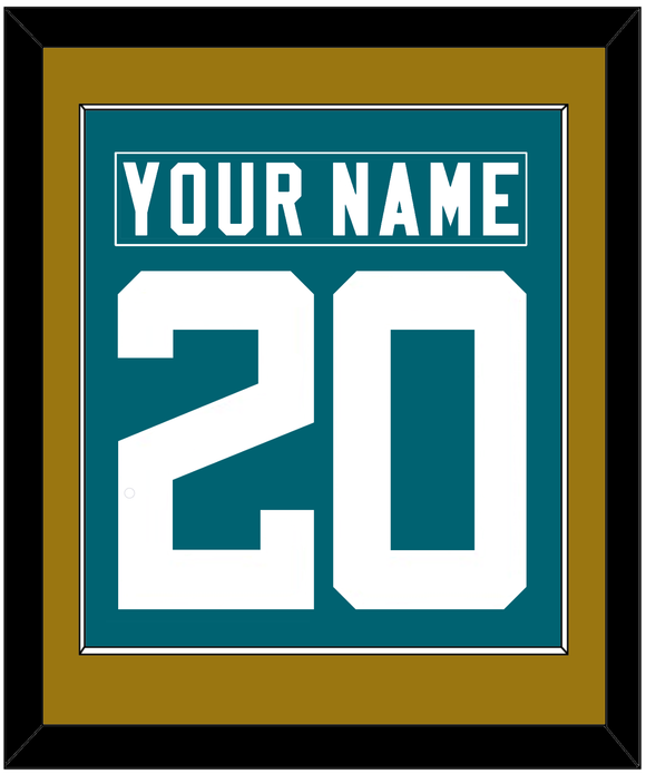 Jacksonville Nameplate & Number (Back) Combined - Home Teal - Single Mat 3