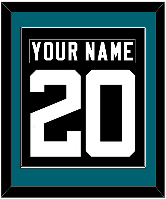 Jacksonville Nameplate & Number (Back) Combined - Alternate Black - Single Mat 2