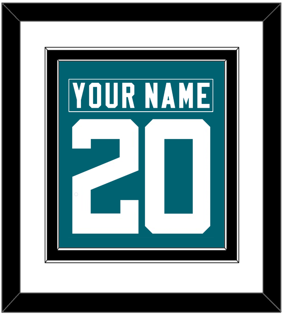 Jacksonville Nameplate & Number (Back) Combined - Home Teal - Double Mat 1
