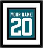 Jacksonville Nameplate & Number (Back) Combined - Home Teal - Double Mat 1