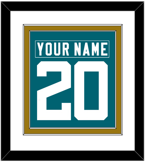Jacksonville Nameplate & Number (Back) Combined - Home Teal - Double Mat 2