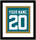 Jacksonville Nameplate & Number (Back) Combined - Home Teal - Double Mat 2