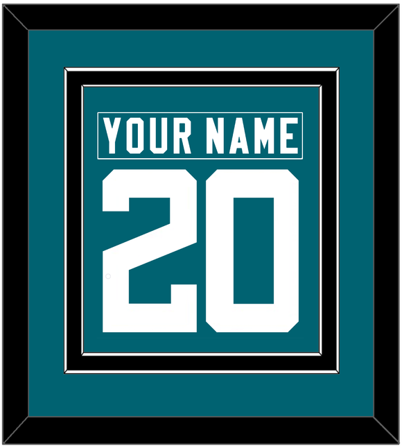 Jacksonville Nameplate & Number (Back) Combined - Home Teal - Double Mat 3