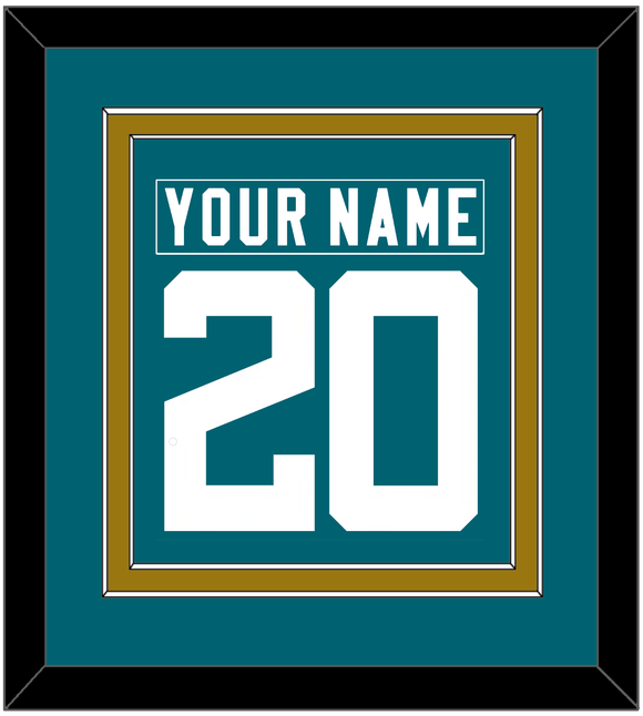 Jacksonville Nameplate & Number (Back) Combined - Home Teal - Double Mat 4