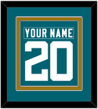 Jacksonville Nameplate & Number (Back) Combined - Home Teal - Double Mat 4