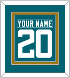 Jacksonville Nameplate & Number (Back) Combined - Home Teal - Double Mat 4