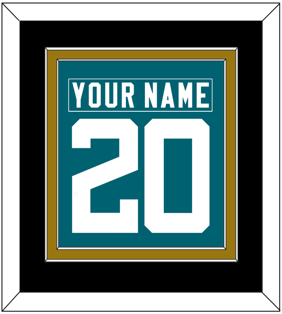 Jacksonville Nameplate & Number (Back) Combined - Home Teal - Double Mat 5