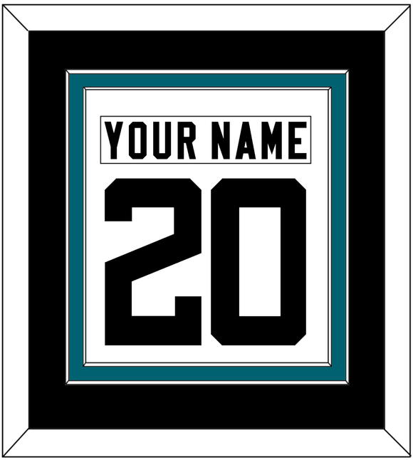 Jacksonville Nameplate & Number (Back) Combined - Road White - Double Mat 4
