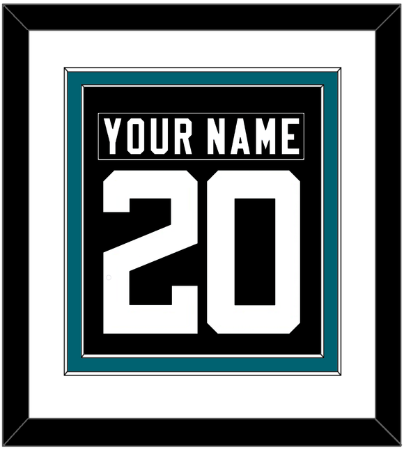 Jacksonville Nameplate & Number (Back) Combined - Alternate Black - Double Mat 1