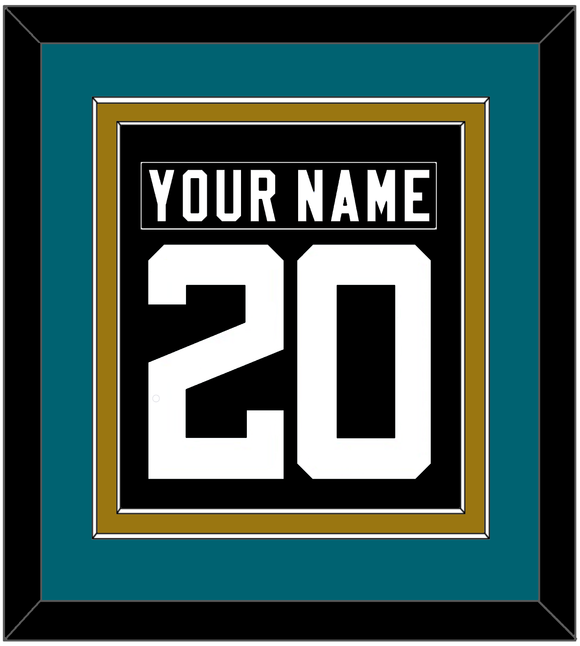 Jacksonville Nameplate & Number (Back) Combined - Alternate Black - Double Mat 2