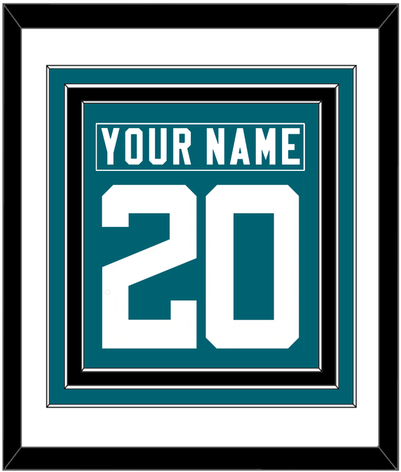 Jacksonville Nameplate & Number (Back) Combined - Home Teal - Triple Mat 1