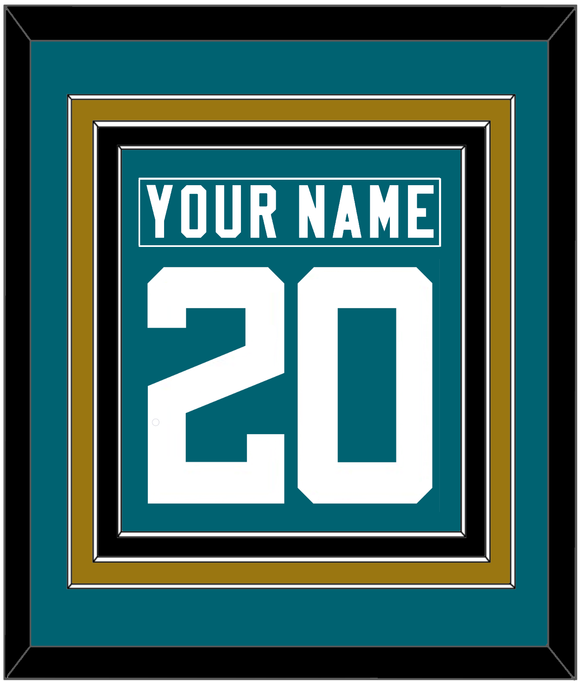 Jacksonville Nameplate & Number (Back) Combined - Home Teal - Triple Mat 4