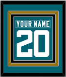 Jacksonville Nameplate & Number (Back) Combined - Home Teal - Triple Mat 4