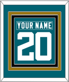 Jacksonville Nameplate & Number (Back) Combined - Home Teal - Triple Mat 4