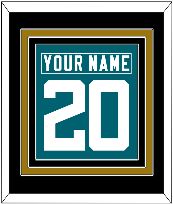 Jacksonville Nameplate & Number (Back) Combined - Home Teal - Triple Mat 5