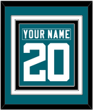 Jacksonville Nameplate & Number (Back) Combined - Home Teal - Triple Mat 3