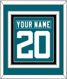 Jacksonville Nameplate & Number (Back) Combined - Home Teal - Triple Mat 3