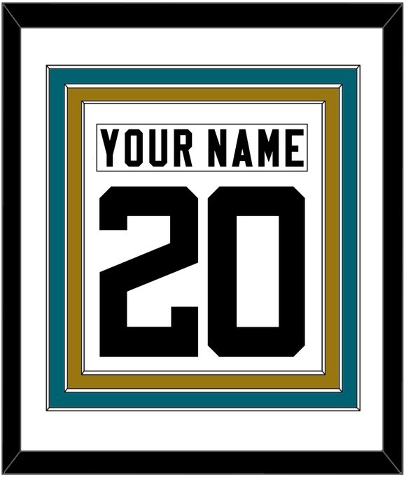 Jacksonville Nameplate & Number (Back) Combined - Road White - Triple Mat 1