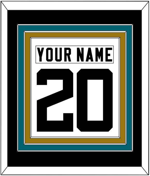 Jacksonville Nameplate & Number (Back) Combined - Road White - Triple Mat 4