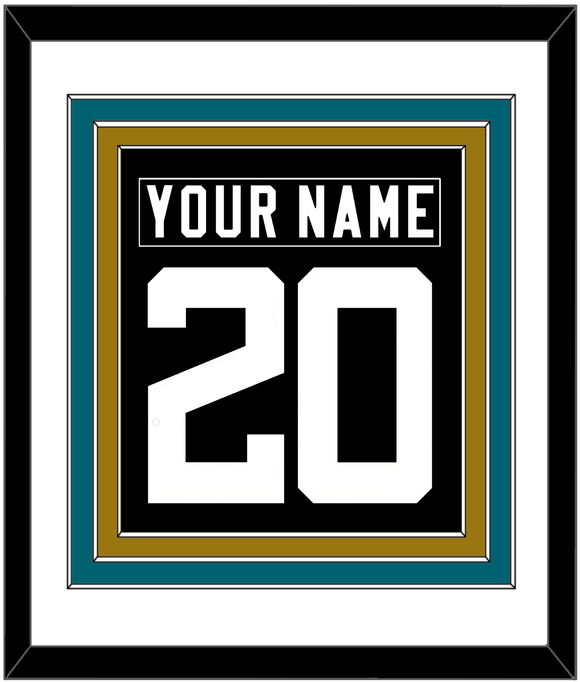 Jacksonville Nameplate & Number (Back) Combined - Alternate Black - Triple Mat 1
