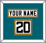 Jacksonville Nameplate & Number (Shoulder) - Road White - Double Mat 3