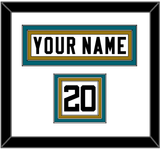 Jacksonville Nameplate & Number (Shoulder) - Road White - Triple Mat 1