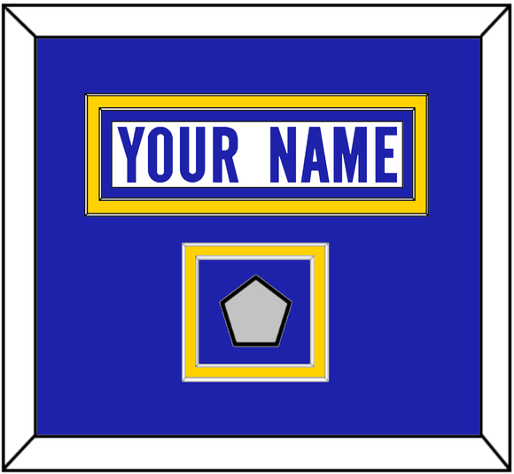 Los Angeles Nameplate & 2X Super Bowl Champions Patch - Road White - Double Mat 3