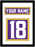 Minnesota Nameplate & Number (Back) - Home Purple - Double Mat 1