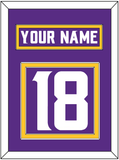 Minnesota Nameplate & Number (Back) - Home Purple - Double Mat 2