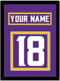 Minnesota Nameplate & Number (Back) - Home Purple - Double Mat 2