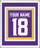 Minnesota Nameplate & Number (Back) Combined - Home Purple - Triple Mat 2
