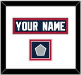 New England Nameplate & Jersey Logo Patch - Home Blue Jersey - Double Mat 1