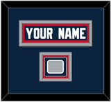 New England Nameplate & Jersey Logo Patch - Home Blue Jersey - Triple Mat 3