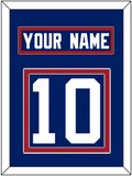 New York Nameplate & Number (Back) - Home Blue - Double Mat 2