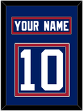 New York Nameplate & Number (Back) - Home Blue - Double Mat 2