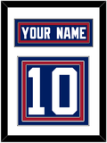 New York Nameplate & Number (Back) - Home Blue - Triple Mat 1