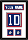 New York Nameplate & Number (Back) With 2 Super Bowl Jersey Patches - Home Blue - Double Mat 1