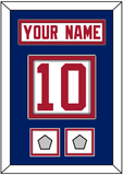 New York Nameplate & Number (Back) With 2 Super Bowl Jersey Patches - Road White - Double Mat 2