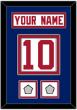 New York Nameplate & Number (Back) With 2 Super Bowl Jersey Patches - Road White - Double Mat 2