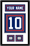 New York Nameplate & Number (Back) With 2 Super Bowl Jersey Patches - Home Blue - Triple Mat 1