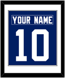 New York Nameplate & Number (Back) Combined - Home Blue - Single Mat 1
