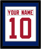New York Nameplate & Number (Back) Combined - Road White - Single Mat 1
