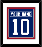 New York Nameplate & Number (Back) Combined - Home Blue - Double Mat 1